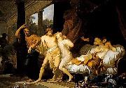 Baron Jean-Baptiste Regnault Socrate arrachant Alcibiade du sein de la Volupte oil painting